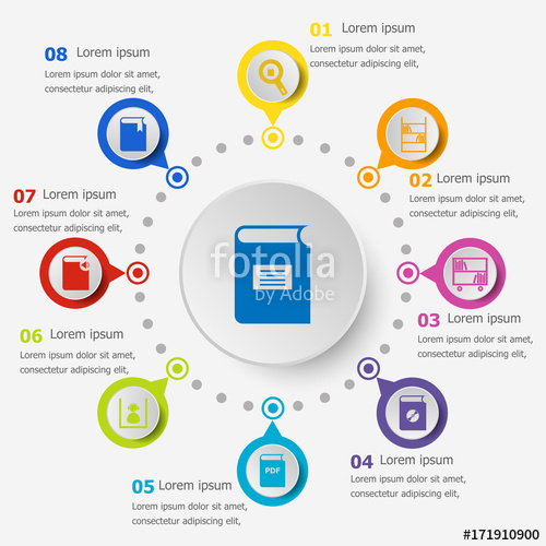 500x500 Infographic Template With Library Icons Stock Image And Royalty