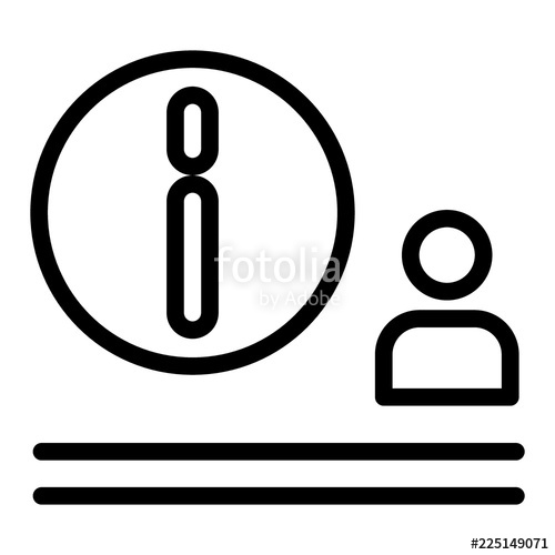 500x500 Man And Airport Information Sign Line Icon Tourist