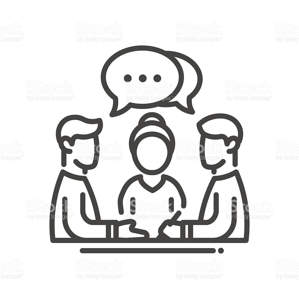1024x1024 Business Meeting Single Isolated Modern Vector Line Design Icon
