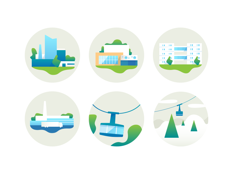 800x600 Infrastructure Icons Illustration In Icon Design