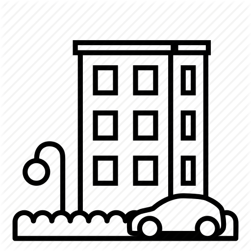 512x512 Car, City, Courtyard, House, Infrastructure Icon