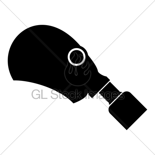 500x500 Gasmask Or Inhaler Icon Black Color Illustration Flat Sty Gl