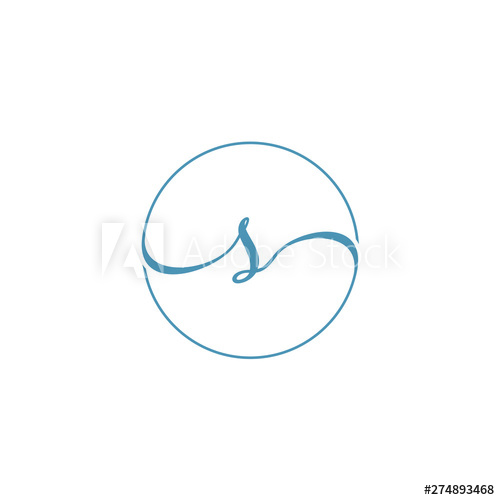 500x500 Letter S Script Circle Initial Icon Logo Design Concept