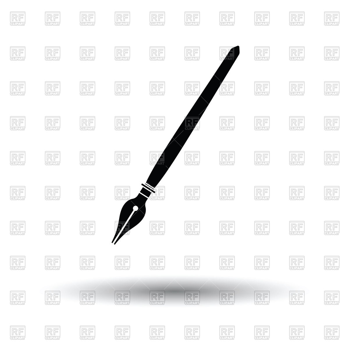 1200x1200 Ink Pen Icon With Shadow Vector Image Of Objects Angelp