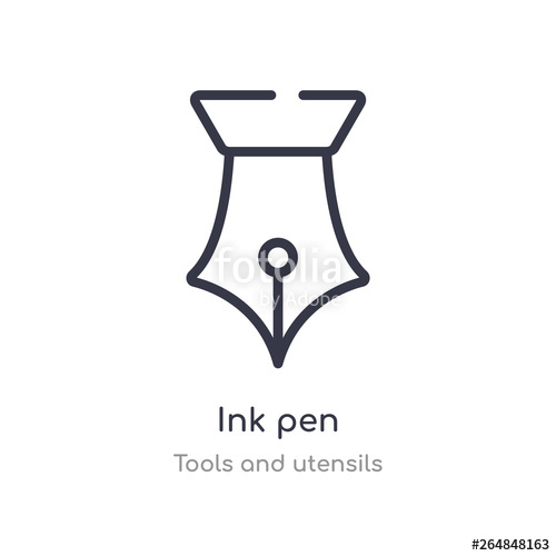 500x500 Ink Pen Outline Icon Isolated Line Vector Illustration From Tools