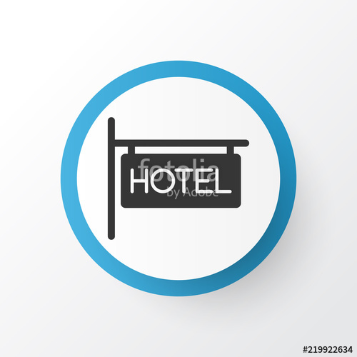 500x500 Hotel Sign Icon Symbol Premium Quality Isolated Inn Element