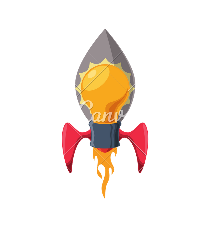 Light Bulb Rocket Start Up Innovation Icon 735x800 Light Bulb Rocket Start Up Innovation Icon