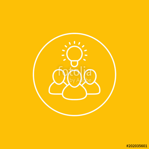 500x500 Idea, Insight, Brainstorm Vector Icon In Circle Stock Image