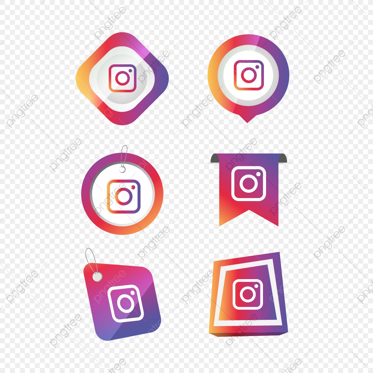 1200x1200 Instagram Insta Icon Logo Collection Set Social Media Vector