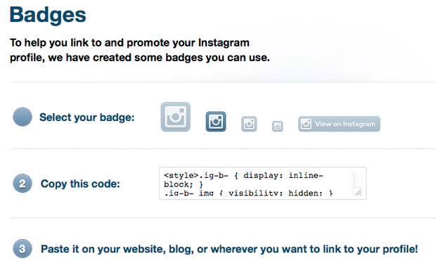 Instagram Badges Are Now Available, Because Your Web Profile 620x398 Instagram Badges Are Now Available, Because Your Web Profile