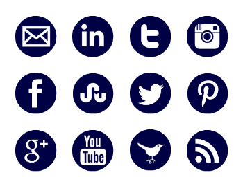 350x266 Free Navy And White Social Media Icon Set
