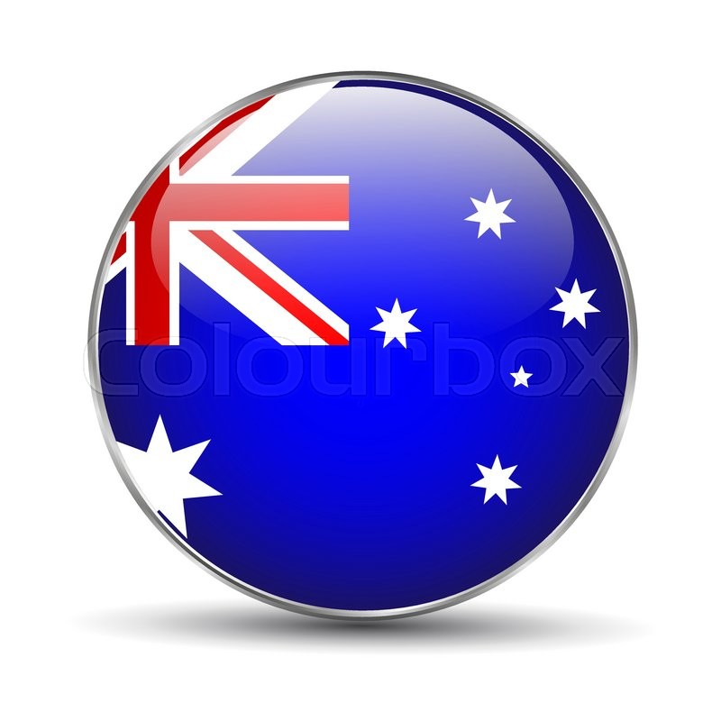 800x800 Australia Flag Button Icon On White Stock Vector Colourbox
