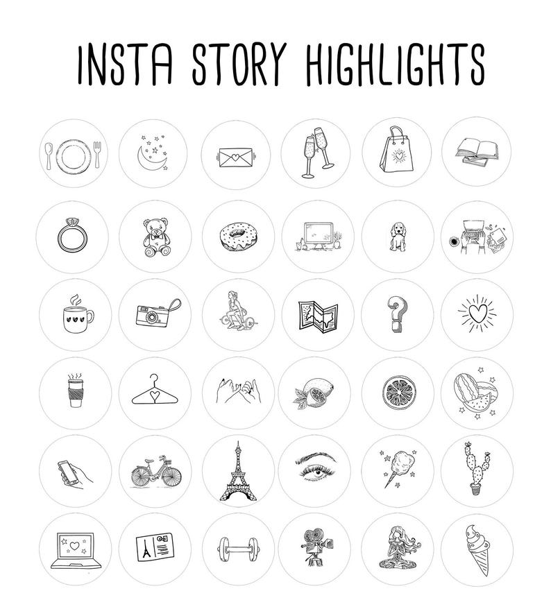 794x865 Instagram Story Highlights Icons Covers Black And Etsy