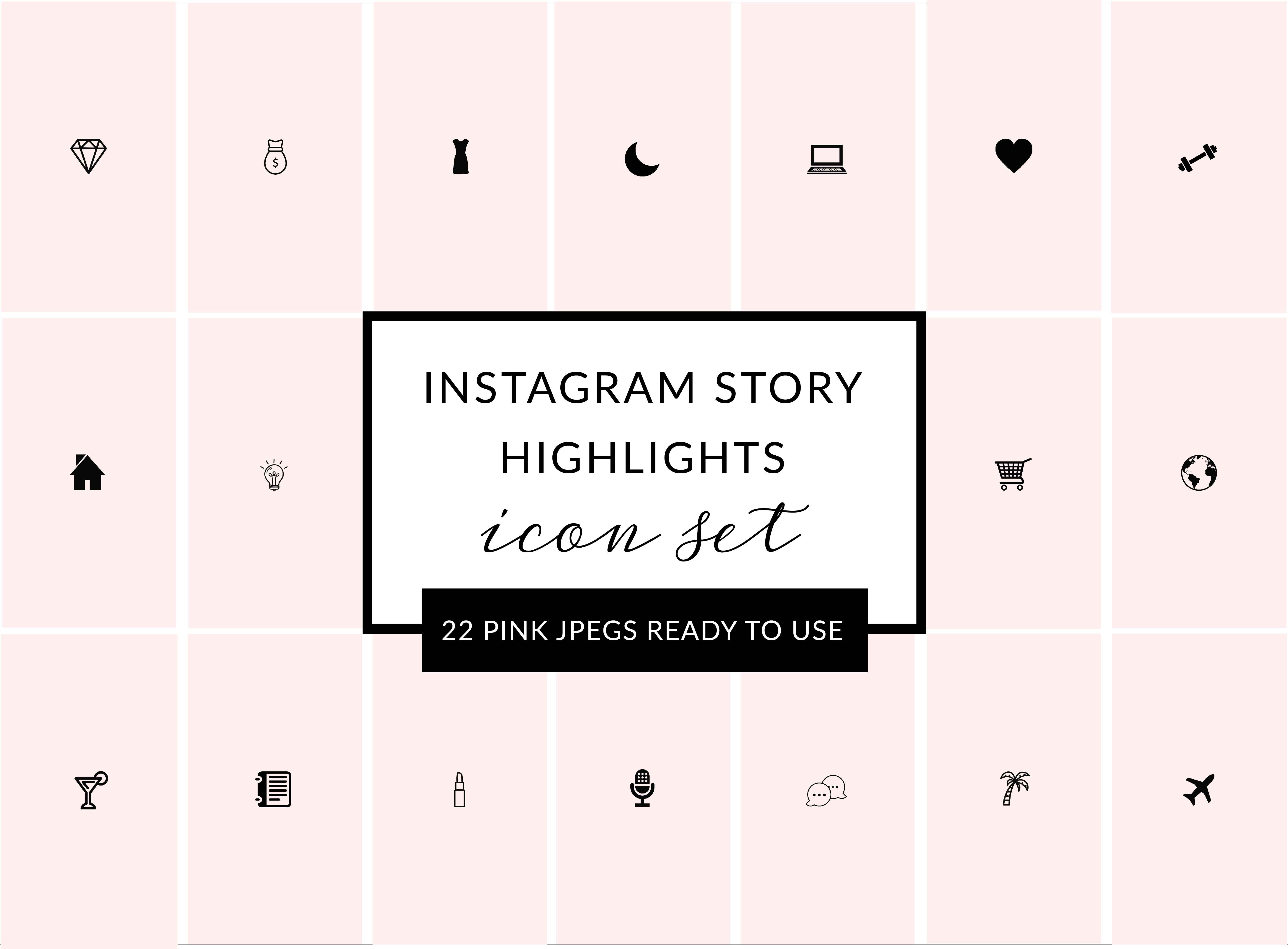 5654x4168 Pink Instagram Story Highlight Icons Set
