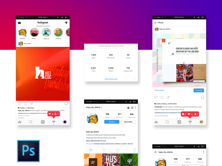 840x630 Instagram Mockups