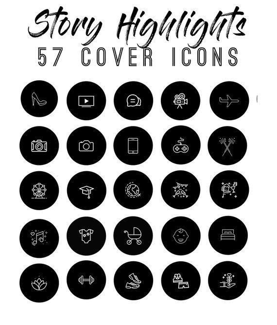 570x668 Instagram Story Highlights Icons Set Of Instagram Icons Black