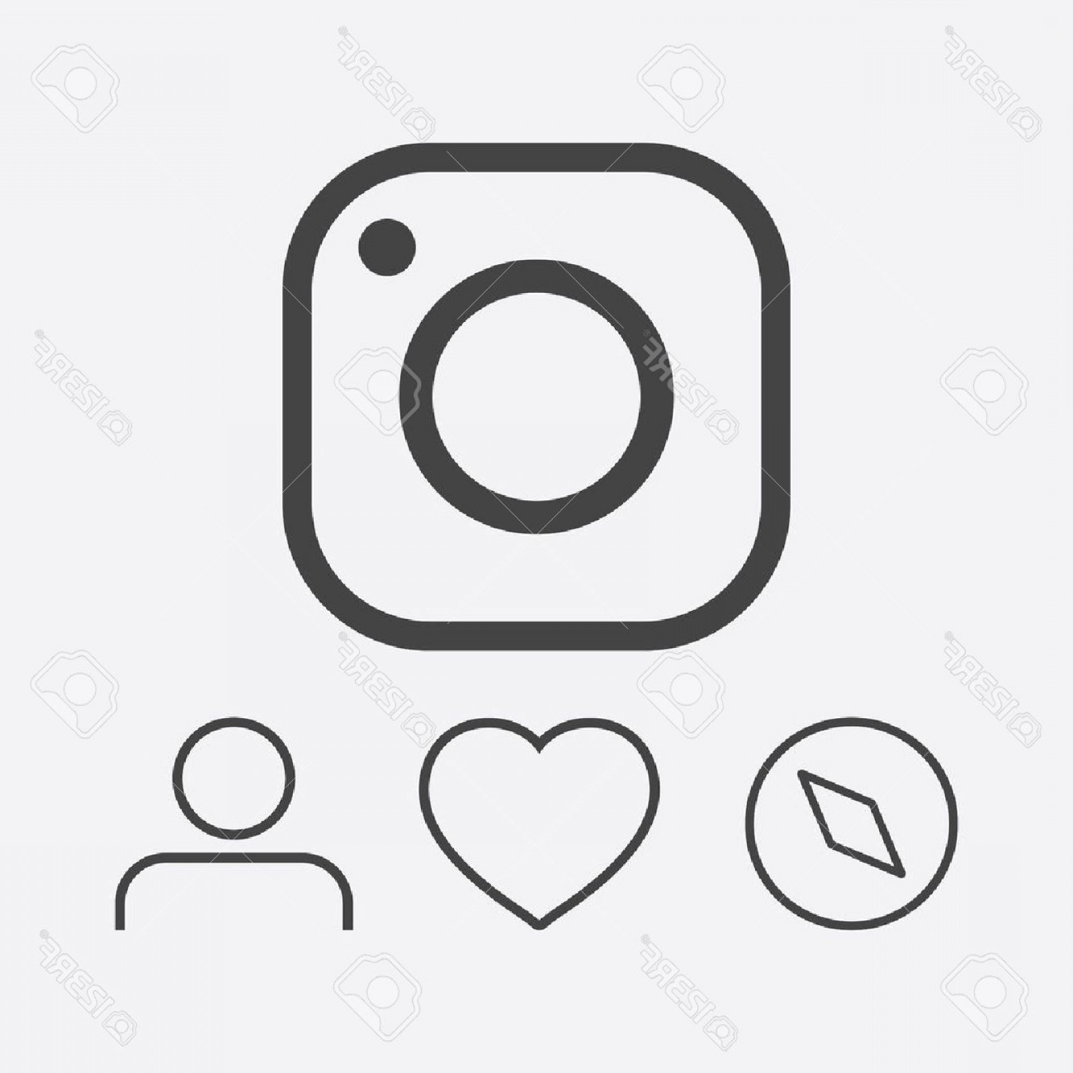 1560x1560 Black Instagram Icon Vector Cqrecords