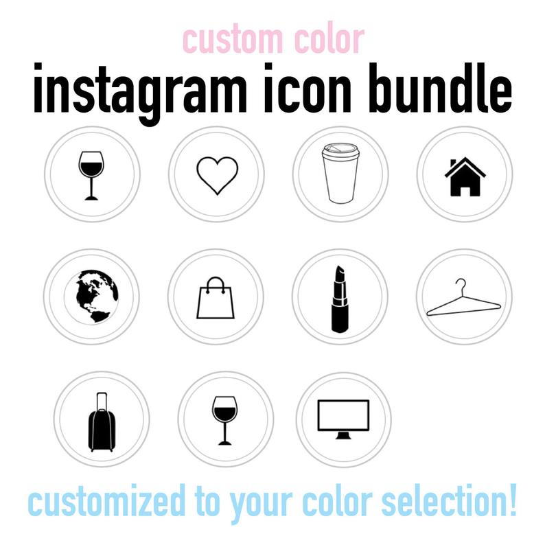 794x794 Custom Color Instagram Story Highlight Icons Bundle Etsy