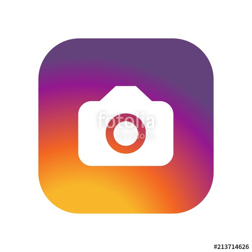 500x500 Instagram Camera Icon On Gradient Color Background Vector Icon