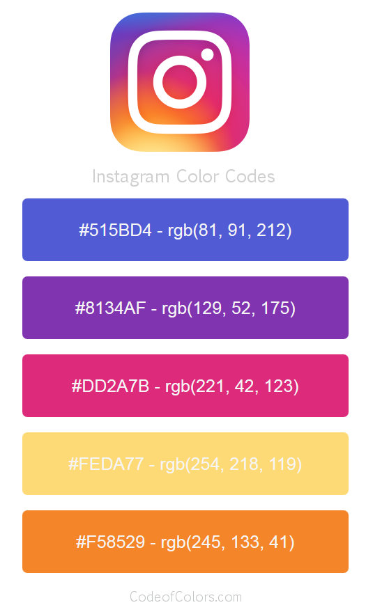 525x869 Colors Used In The Instagram Logo And Website! Social Media Site