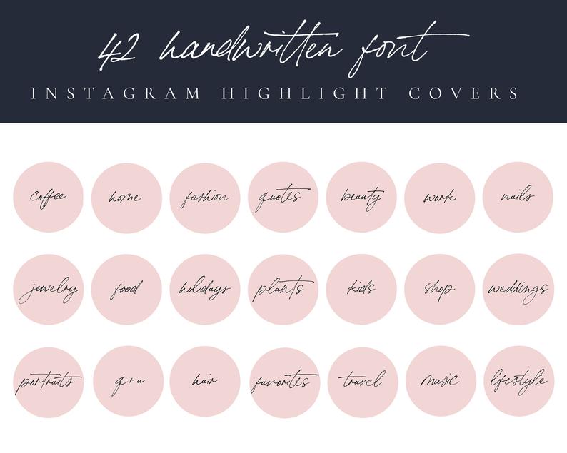 794x635 Pink Instagram Story Highlight Icon Covers Handwritten Font Etsy