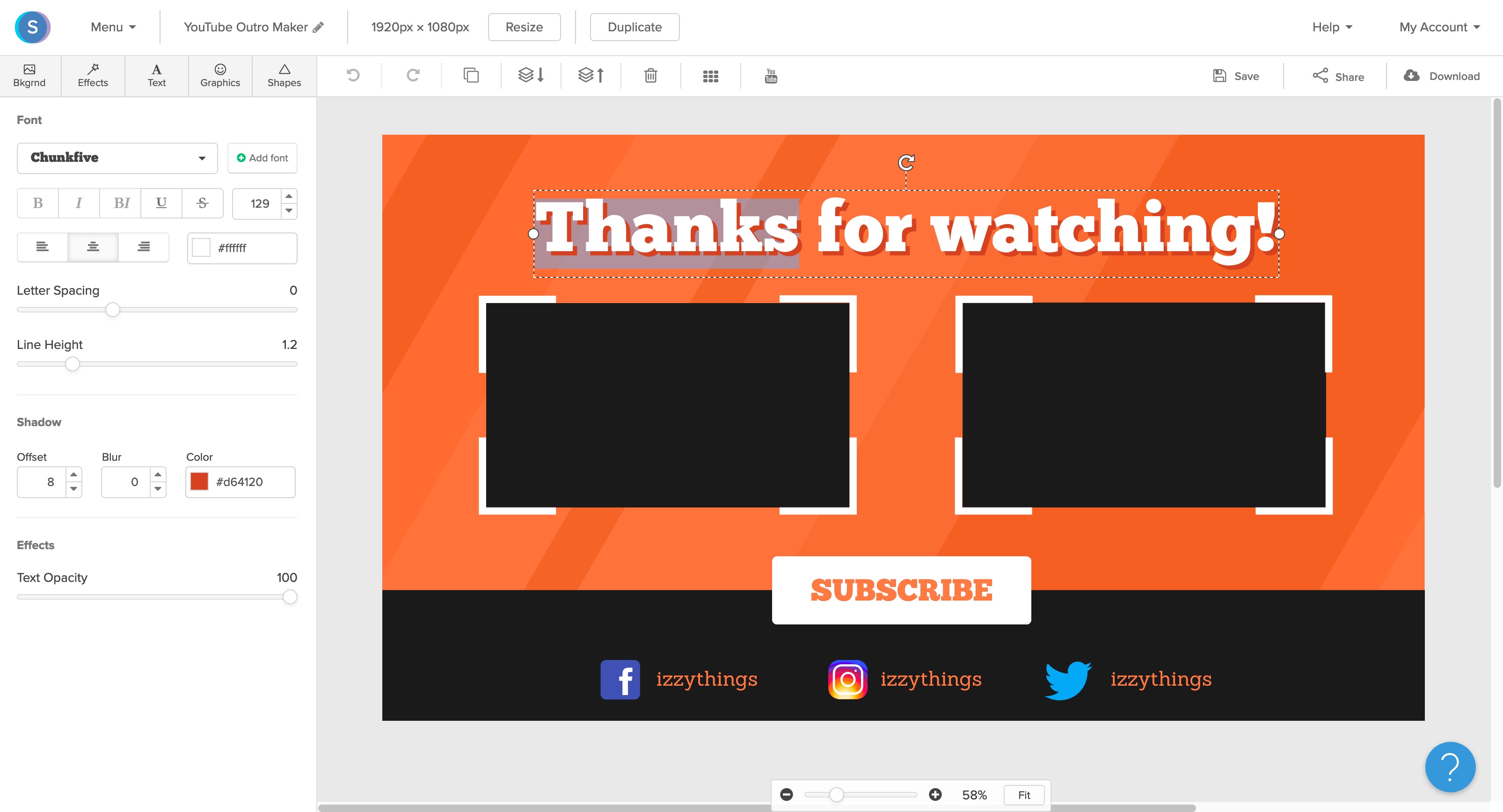 3212x1736 Online Youtube Outro Maker