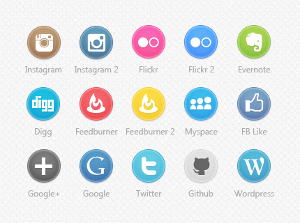 430x320 Circle Social Icons Set