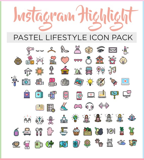 570x631 Instagram Story Highlight Icon Set Instagram Icons