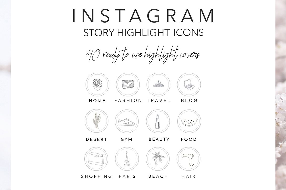 1200x800 Instagram Story Highlights Icons Set Of Hand Drawn