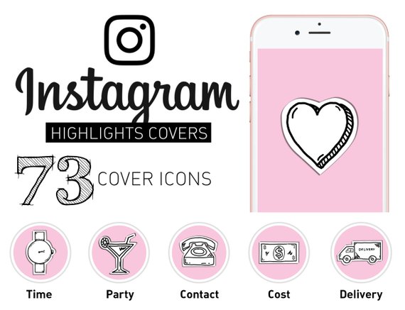 570x437 Instagram Story Highlights Icons Set Of Ig Story Icons, Black