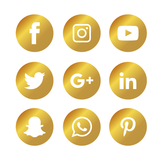 640x640 Social Media Icons Set Facebook, Instagram, Whatsapp