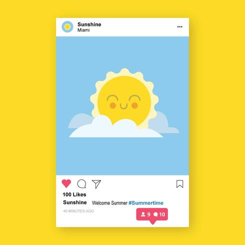 490x490 Instagram Post Notification Template With Illustration Inside