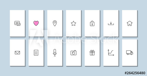 500x261 Instagram Highlights Stories Covers Line Icon Template Vector