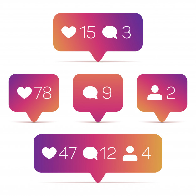 626x626 Instagram Like, Follower, Comment Icons Vector Premium Download