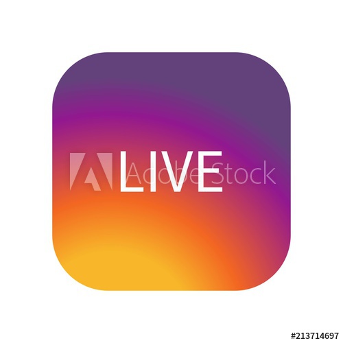 500x500 Instagram Live Icon On Gradient Color Background Vector Icon