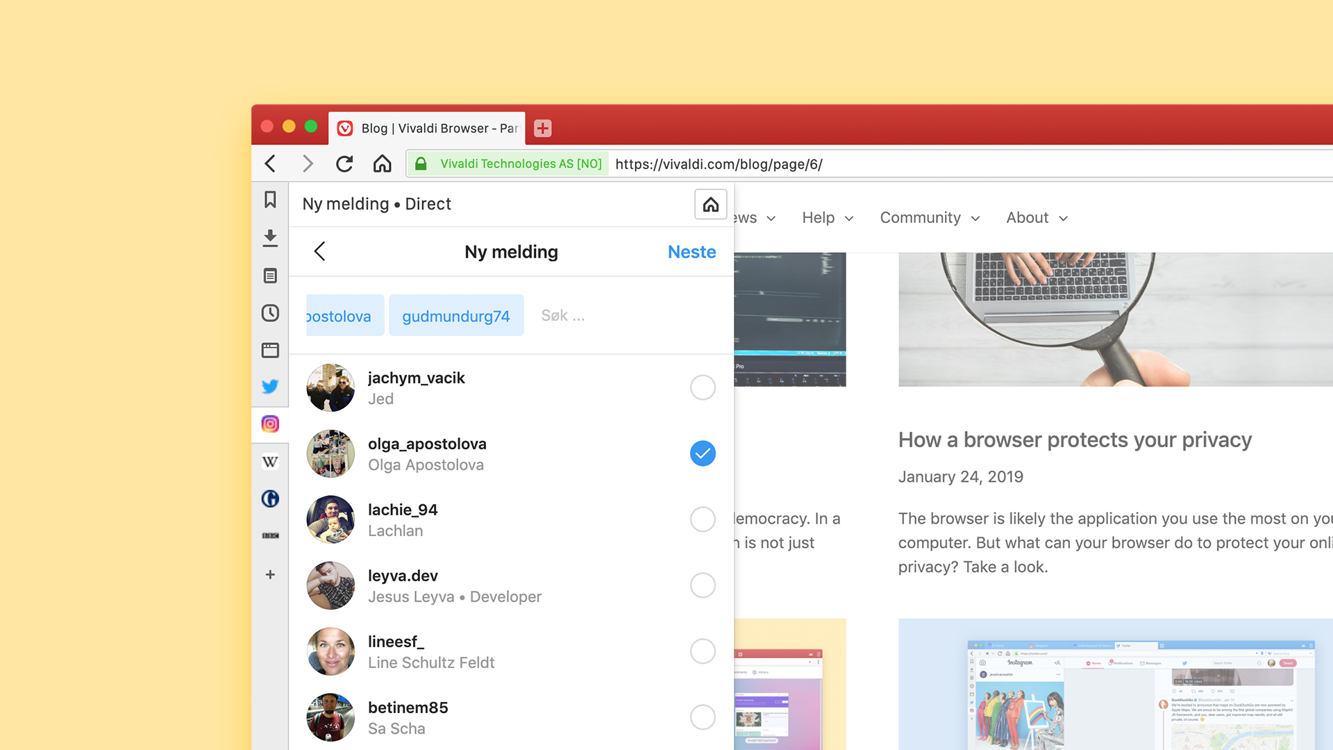 1920x1080 How To Direct Message On Instagram With Vivaldi Browser Vivaldi