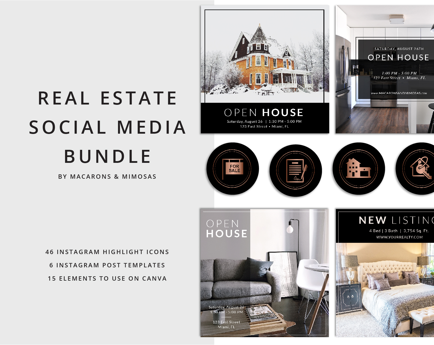 1500x1195 Real Estate Rose Gold Instagram Story Highlights Icons