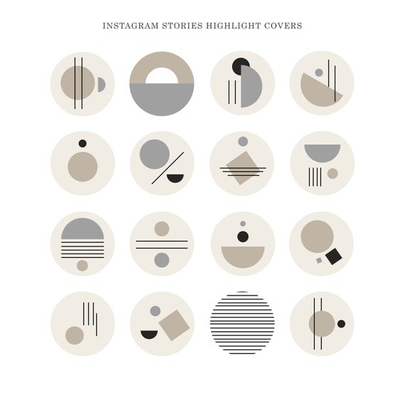 570x556 Instagram Story Highlight Icons Geometric Shapes Instagram Etsy