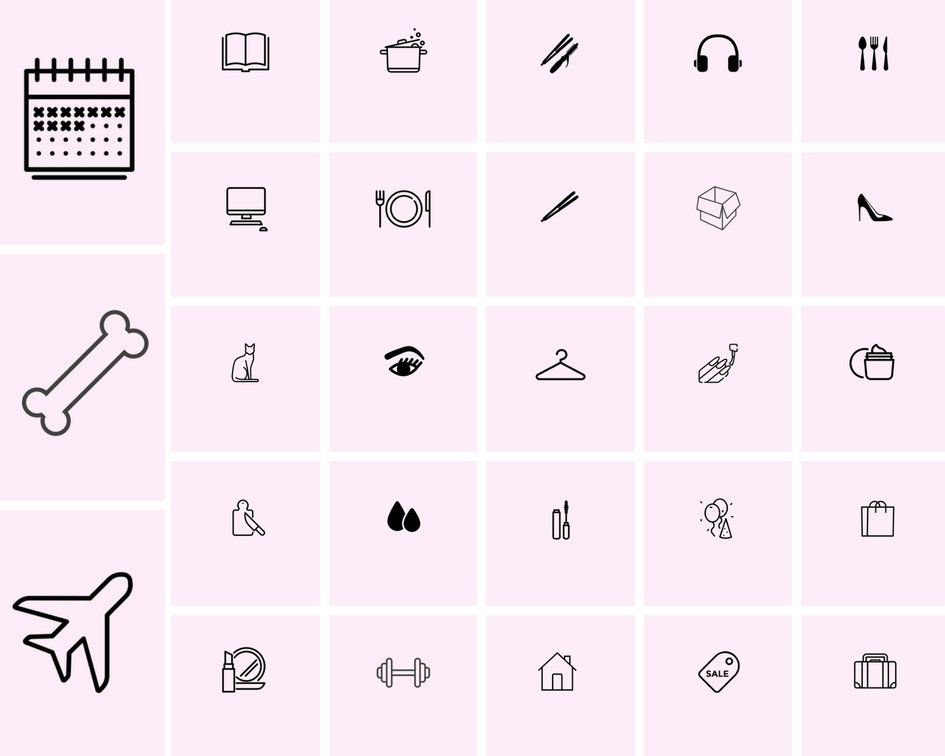 945x756 Instagram Story Highlight Icons Set Of Pink Black Insta