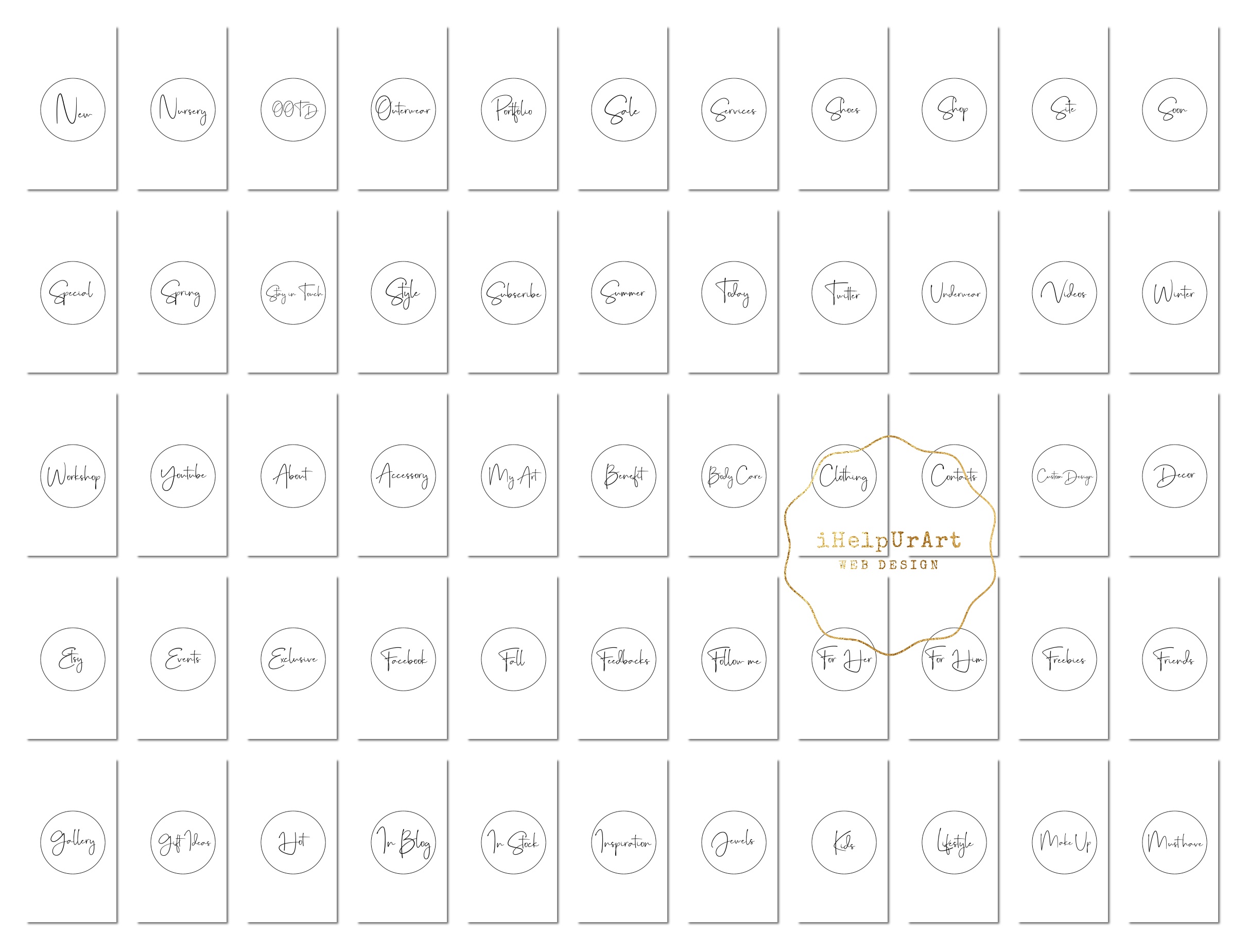 2424x1850 Instagram Highlight Covers Text Icons