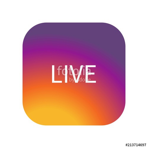 500x500 Instagram Live Icon On Gradient Color Background Vector Icon