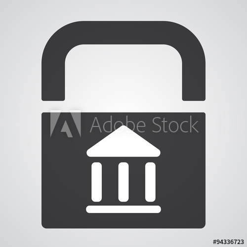 500x500 White Institution Icon On Black Pad Lock