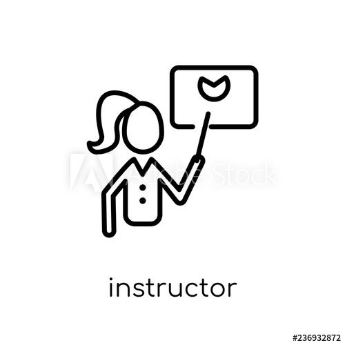 500x500 Instructor Icon Trendy Modern Flat Linear Vector Instructor Icon