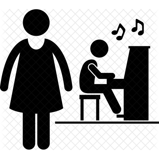 512x512 Piano Instructor Icon Of Glyph Style