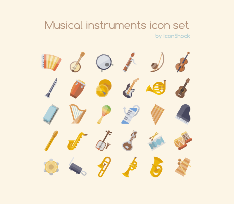 800x700 Free Musical Instrument Icon Set