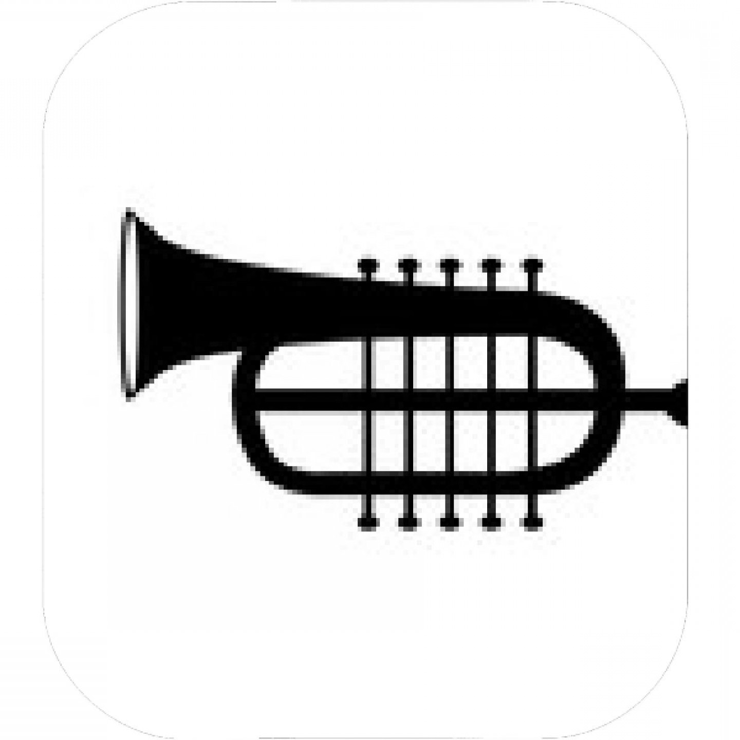 1440x1440 Silhouette Of Trumpet Musical Instrument Icon Over White