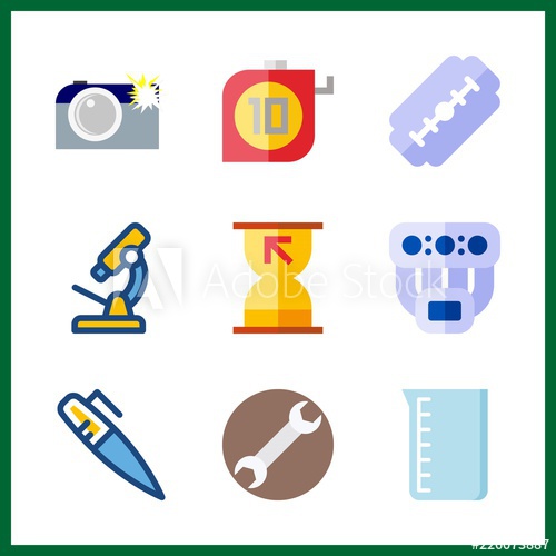 500x500 Instrument Icon Vector Illustration Instrument Set Microscope