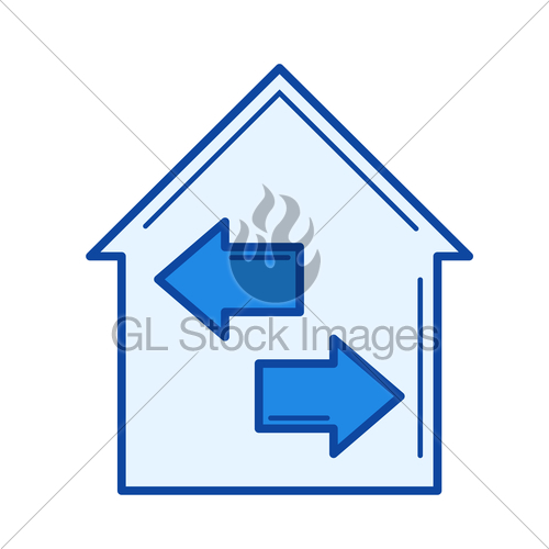 500x500 House Insulation Line Icon Gl Stock Images