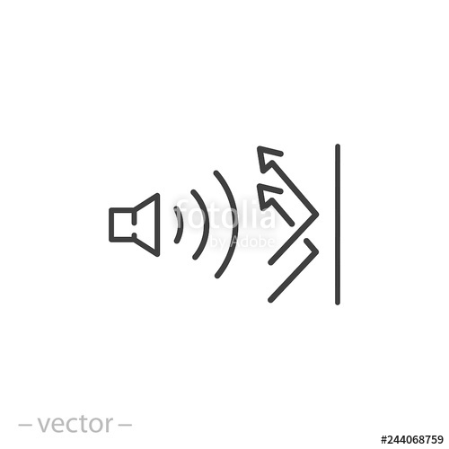 500x500 Soundproofing Icon, Sound Insulation Linear Sign On White