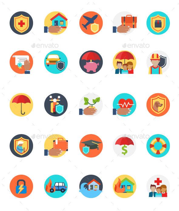 590x697 Set Of Insurance Icon